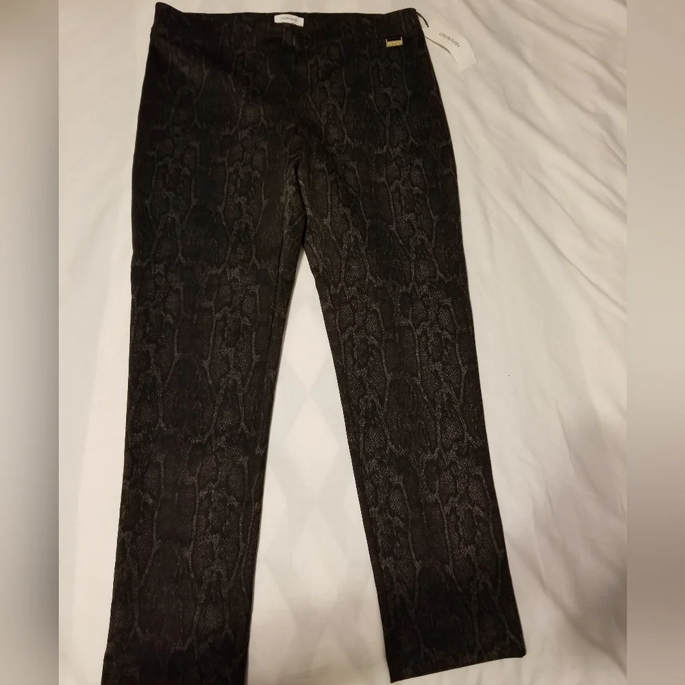 NWT Calvin Klein Pants Women's Size L Color Dark Brown - Picture 8 of 10